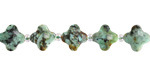 African Turquoise Faceted Quatrefoil 10mm