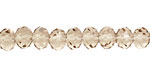 Greige Crystal Faceted Rondelle 8mm