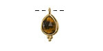 Tiger Eye w/ Gold Finish Faceted Teardrop Focal 10x12mm
