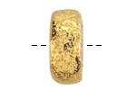Mykonos Metalized Ceramic Gold Textured Donut 10x26mm