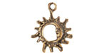 Mykonos Antique Brass (plated) Openwork Sun & Crescent Moon Focal 20x25mm
