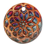 Xaz Raku Flash Flower Medallion Focal 44-46mm