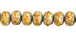 Czech Glass Honey w/ Turquoise Cruller 7x9mm