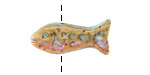 Gaea Ceramic Pastel Rainbow 1 Fish Bead 10-11x27-28mm