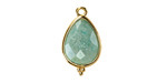 Brazil Amazonite w/ Gold Finish Faceted Teardrop Focal 12x21mm