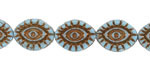 Czech Glass Sky Blue w/ Bronze Wash Mystic Eye 14x11mm