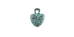 Mykonos Copper (plated) Patina Ornate Heart Charm 13x10mm