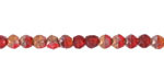 Czech Glass Textured Ruby Red w/ Copper Finish English Cut Bead 4mm