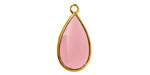 24K Gold (Plated) Transparent Rose Resin Drop Focal 13x23mm