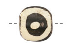 African Batiked Bone Concentric Tile 19-22x20-23mm