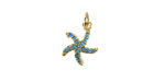 18k Gold (plated) Aqua Opal Pavé Starfish Focal 11x14mm