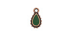 TierraCast Antique Copper (plated) Green Deco Drop Pendant 8x14mm