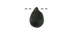 Jet Black Beach-Style Glass Teardrop Focal 14x10mm