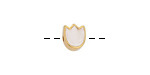 24K Gold (plated) White Pearl Enamel Tulip Bead 7.5x9mm