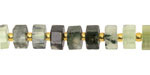 Green Tourmalinated Quartz Microfaceted Hexagon Heishi 4x8mm