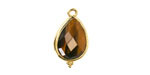 Tiger Eye w/ Gold Finish Faceted Teardrop Focal 12x21mm