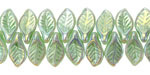 Czech Glass Sage AB Lustered Leaf Drop 6x12mm