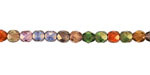 Czech Glass Bronzed Transparent Multi Color Mix Fire Polished Round 5mm