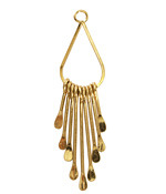 Gold Finish Long Graduated Paddle Set on Teardrop w/ Loop 16x59mm