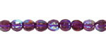 Czech Glass Amethyst AB w/ Purple Wash Faceted Melon Round 6mm