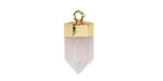 Blue Rose Quartz Point w/ Gold Finish 8x16mm