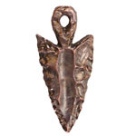 Mykonos Antique Copper (plated) Narrow Arrow Head Pendant 21x47mm