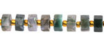 Moss Agate Microfaceted Hexagon Heishi 4x8mm