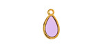 24K Gold (Plated) Transparent Lilac Resin Drop Focal 8x15mm
