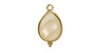 Lemon Quartz w/ Gold Finish Faceted Teardrop Focal 12x21mm