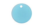 Capri Blue Beach-Style Glass Flat Coin Pendant 25mm