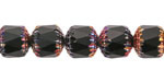 Czech Glass Jet w/ Rainbow Metallic Lantern 10mm