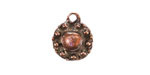 Mykonos Antique Copper (plated) Beaded Coin Focal 13.5x16mm