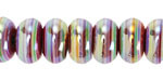 Cranberry Banded Resin Large-Hole Rondelle 8x14mm