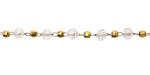 Clear Crystal & Brass Rounds Imitation Rhodium Bead Chain