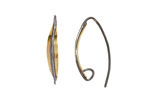 Nina Designs Sterling Silver Black Finish Earring Hook w/ Bronze Long Almond Shape 12x23mm