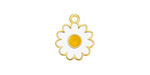 24K Gold (plated) Enamel Daisy Focal 13x15.8mm