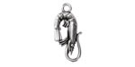 Antique Silver (plated) Shrimp Pendant 11x23mm