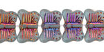 Czech Glass Matte Aquamarine w/ Rainbow Metallic Butterfly 16x11mm