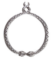 Mykonos Antique Silver (plated) Serpent Ring Focal 50x58mm