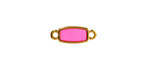 24K Gold (Plated) Transparent Paradise Pink Resin Rectangle Focal Link 16x6mm