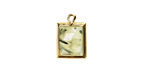Prehnite w/ Gold Finish Faceted Rectangle Focal 10x15mm