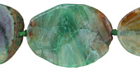 Green Agate Freeform Slice 27-40x18-30mm