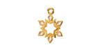 24K Gold (plated) White Enamel Snowflake Wireframe Pendant 7.5x12.5mm