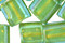 TOHO Aqua (with Opaque Yellow Lining) Cube 4mm Seed Bead